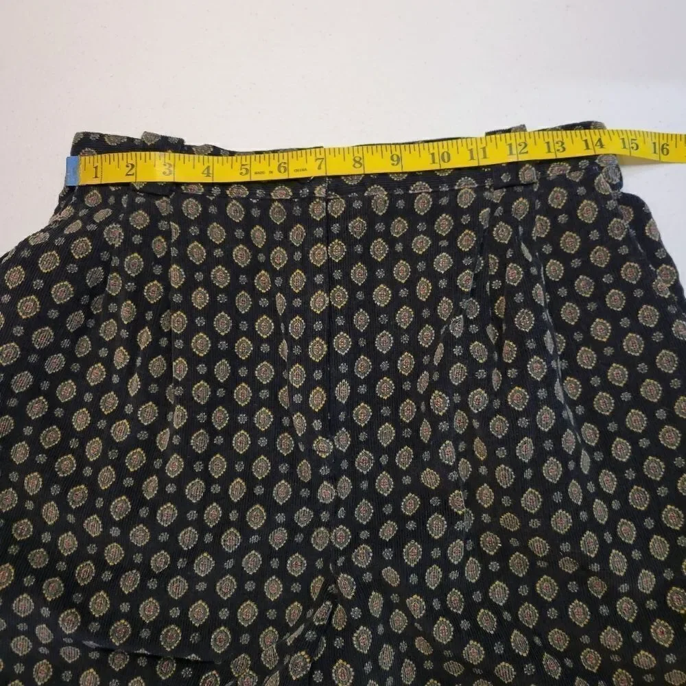 Counterparts Vintage High Waisted Cords Corduroy Shorts Black Whimsigoth Dark